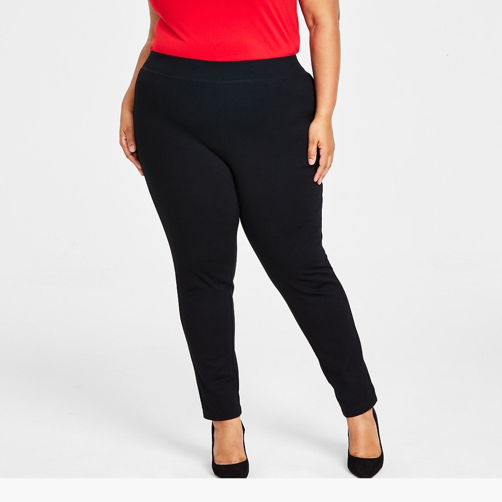 INC Plus Size Skinny Pull-On Ponte Pants, Created for Macy's
